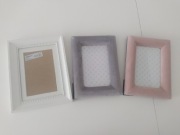 Zestaw 3 ramek: biała, szara, różowa 