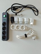 Zestaw do zasilania Brennenstuhl 4-gniazdkowy + Apple 20W + Baseus + kable