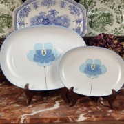 Dwa półmiski - 33 x 24,5 cm + 24 x 18 cm - Blue Flower - Rosenthal