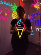 Neon Napis LED Reklama Świetlna . Lody / Ice Cream