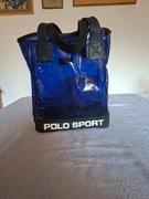 Przezroczysta, niebieska torba typu tote marki Polo Sport 