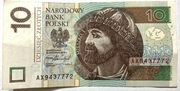 Banknot 10 zł  2016 rok unikat AX 9437772