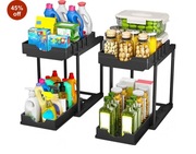 Organizer kuchenny 2 szt. pod zlew z półką i 8 haczykami