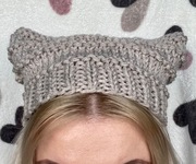 Beanie cat hat czapka handmade uszy modna