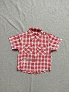 Koszula kratka czerwona krata napis chłopiec 116