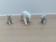 Figurki niedźwiedź polarny 3 x figurka misia miś czasy PRL 