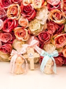 Podziękowania dla gości na komunię świętą Ihs aniołek krzyżyk