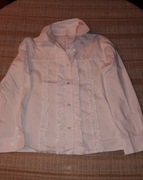 Wizytowa biała bluzka koszulowa 140