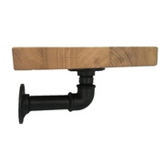 Półka dębowa loft industrialna rur hydraulicznych