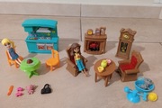 Zestaw Polly Pocket laleczki mebelki i akcesoria  do domu 