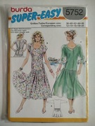 Wykroje krawieckie Burda 5752, rozm. 38.