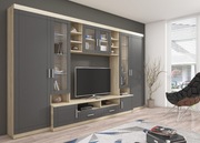 Meblościanka Paros grafit + dąb sonoma