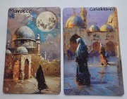 Magnes na lodówkę Maroko Marocco. 2szt. (30) Casablanca Rabat Fez Sahara.