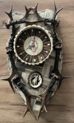 Zegar z poroza z rzeźbą parostkami i grandlami rękodzieło 