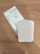 Zawieszka / Etykieta do biżuterii Biała + Folia 50 kompletów