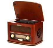 RADIO RETRO  FM AM DREWNIANA OBUDOWA Hyundai RC606 Vintage ozdoba elegancja