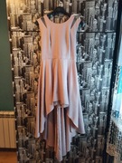 Sukienka pudrowy róż rozmiar S/M asymetryczna