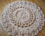 Dywan ze sznurka bawełnianego 130cm szydełkowy