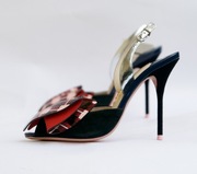 SOPHIA WEBSTER szpilki skóra kokarda kratka cudne