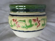 Gliniana, ceramiczka, mała osłonka na na doniczkę