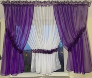 Firana Gotowa woal Biało-Fioletowa 400x150 cm