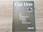 Fiat Uno Mk1 45 55 Super Diesel - Prospekt Broszura Katalog
