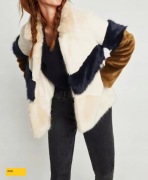 NOWE SUPER FUTERKO FUTRO KURTKA ECRU ZARA M 38