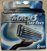 Gillette Mach3 Turbo Ostrza 8 sztuk 100% Oryginał Mach 3
