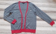 Kardigan w paseczki z czerwoną lamówką męski M L
