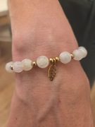 Bransoletka z kamieni naturalnych, agat, biało złota 