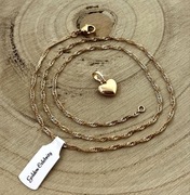 Łańcuszek Singapur z klasycznym sercem