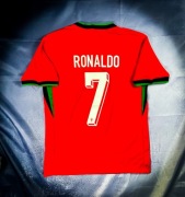 (S) Cristiano Ronaldo #7 Portugal Czerwona Koszulka Nike Jersey 2024/25