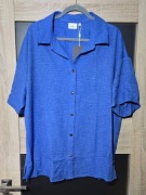 Only Carmakoma bluzka koszula Carbay niebieska rozmiar 46 3XL krótki rękaw