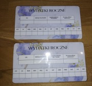 Karty fo segregatora A6,Wydatki roczne 