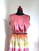 Elegancka prosta bluzka top brudny róż kresz lekki połysk M/L 38/40 