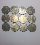 Zestaw12szt 20zł1987rNom,CuNI,st.b.piękny,śr26,4m 