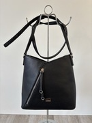 Czarna torebka David Jones Paris eco skóra na ramię crossbody elegancka