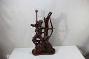 Duża rzeźba drewniana „Robin Hood” – łucznik, ręcznie rzeźbiona, 60 cm