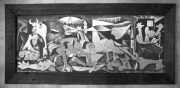 Picasso Grawerowany obraz na blasze Zwęglona rama Guernica