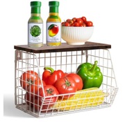2x Koszyk Kosz Na Owoce i Warzywa Stojący Wiszący Organizer Kuchenny