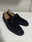 Skórzane zamszowe granatowe penny loafers mokasyny Rob Robson roz. 42