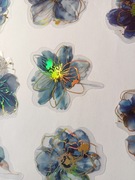 duże naklejki 20szt pozłacane elementy granatowe kwiaty scrapbooking