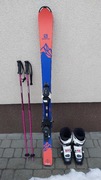 Narty Salomon QST 140 + Dalbello CX3 + kije + kask