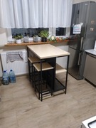 HOMCOM Zestaw barowy - 2 barostołki i 1 stół barowy