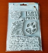 Stamperia stemple Arctic Antarctic - odcisk łapy, niedźwiedź, napisy