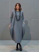 Sukienka damska elegancka szara od Wendy Trendy 