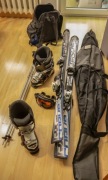 Komplet narciarski narty + buty + kijki + kask + gogle + plecak