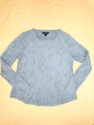 127 Niebieska prosta bluzka na długi rękaw rozmiar L