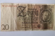 Niemcy - III Rzesza - BANKNOT - 20 Marek 1929