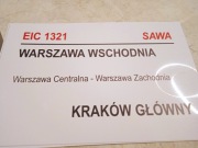 Tablica kierunkowa kolejowa WARSZAWA  - KRAKÓW. 30X20 cm